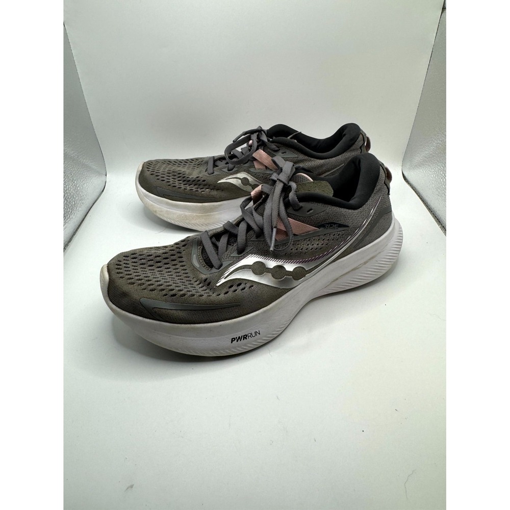 Saucony Ride 15 S10729-15 Womens 7.5 Sneaker Alloy Quartz Gray Mesh Running